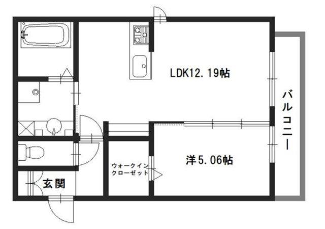 さくら東姫路(1LDK/2階)の間取り写真