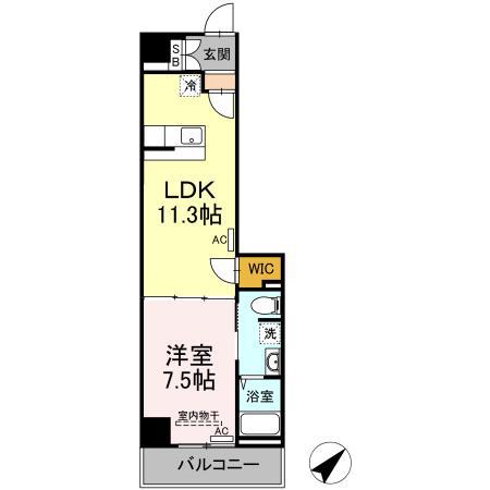 HILL FLAT OSAKI(1LDK/1階)の間取り写真