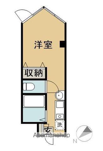 クレーシェル(ワンルーム/3階)の間取り写真