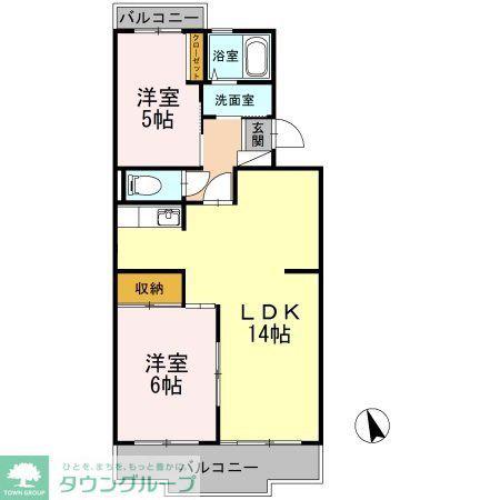 ハビテーションWADA(2LDK/1階)の間取り写真