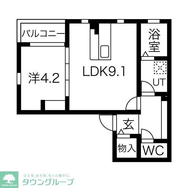 NAGOYA THE GARDEN(1LDK/1階)の間取り写真