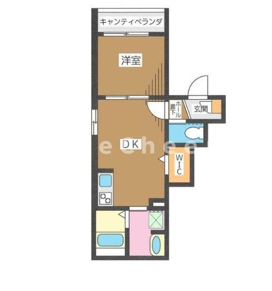 ソレイユ(1DK/2階)の間取り写真