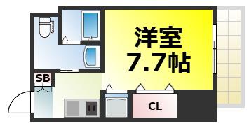 コーラルポワント難波ウエスト(ワンルーム/7階)の間取り写真