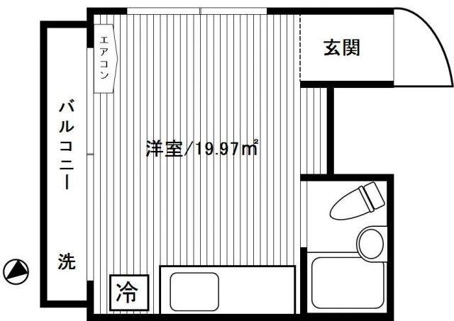 コーポ不二ビル(ワンルーム/3階)の間取り写真