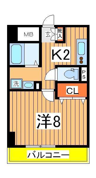アルバ南柏(1K/5階)の間取り写真