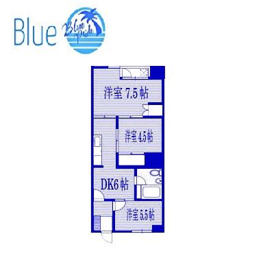 逗子市緑が丘ハイツ(3DK/5階)の間取り写真