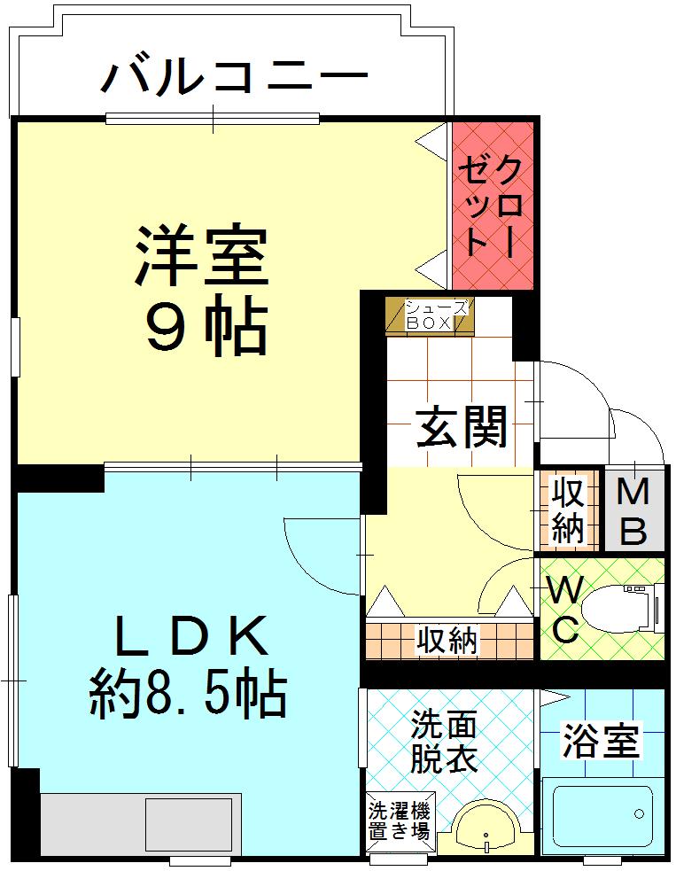 シティルーム東鳴水(1LDK/2階)の間取り写真