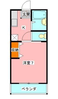 オートヒルズ(1K/2階)の間取り写真