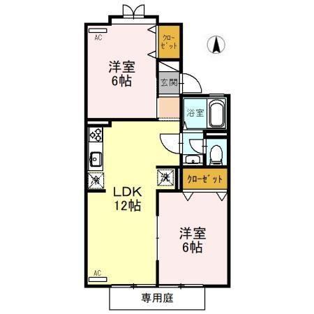 シティコート140(2LDK/1階)の間取り写真