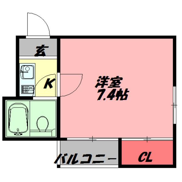 Mプラザ滝井駅前(1K/2階)の間取り写真