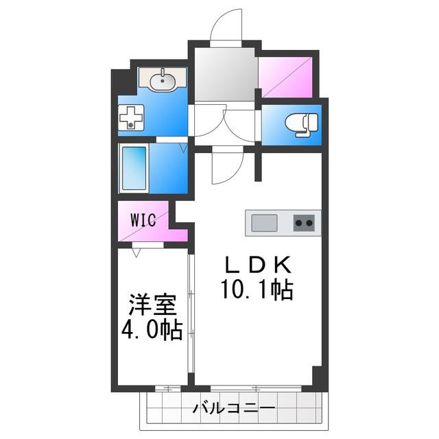 ミラージュパレス天王寺堀越町(1LDK/5階)の間取り写真