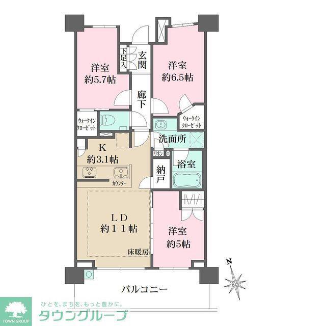 ザ・パークハウス戸塚ガーデン(3LDK/3階)の間取り写真