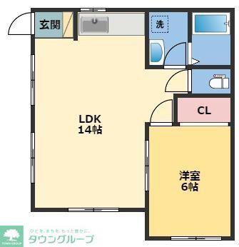 GRAND REVE船橋(1LDK/1階)の間取り写真
