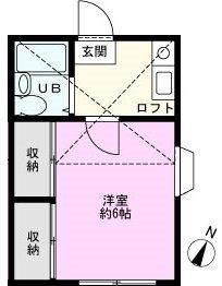 パセットワン上尾(1K/2階)の間取り写真