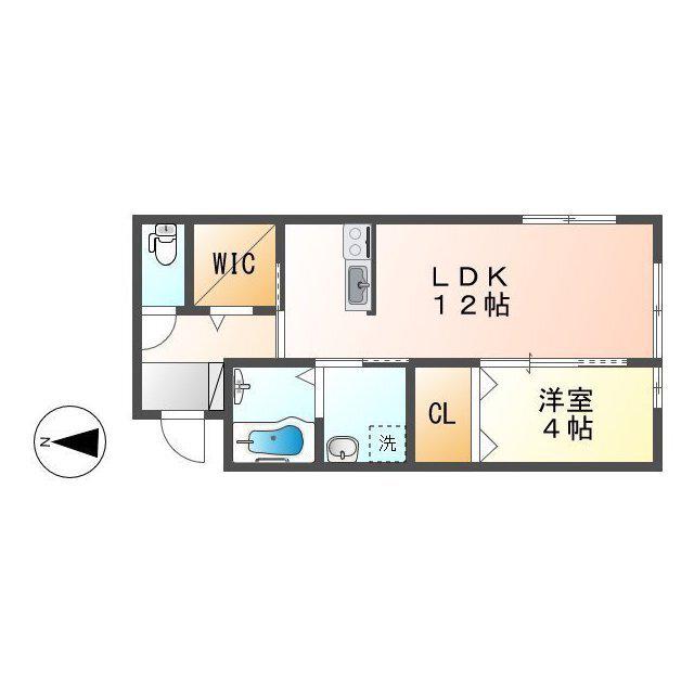 モンブラン(1LDK/2階)の間取り写真