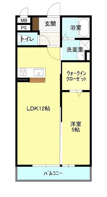 グレイスレジデンス中央(1LDK/1階)の間取り写真
