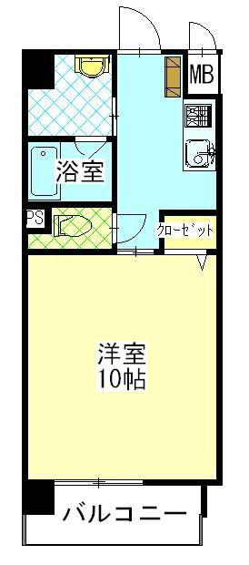 柳町Aマンション(1K/5階)の間取り写真