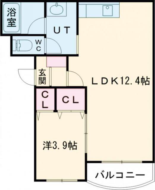 プロージェ湯川(1LDK/4階)の間取り写真