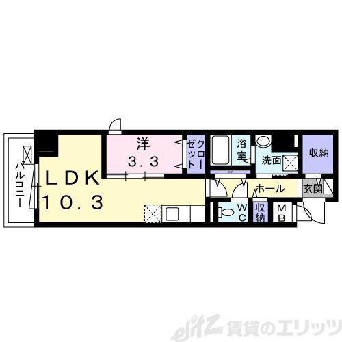 クレイン・レジデンス(1LDK/8階)の間取り写真