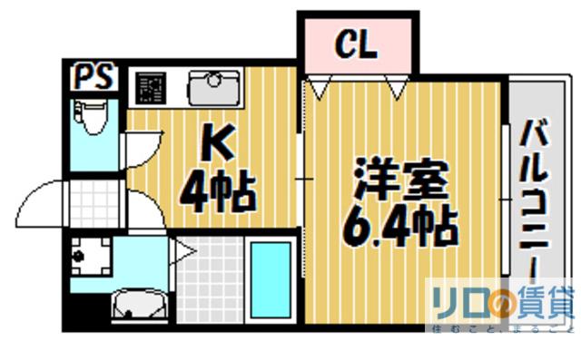 下新庄二番館(1K/2階)の間取り写真