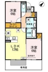 ラクスコーフ(2LDK/1階)の間取り写真