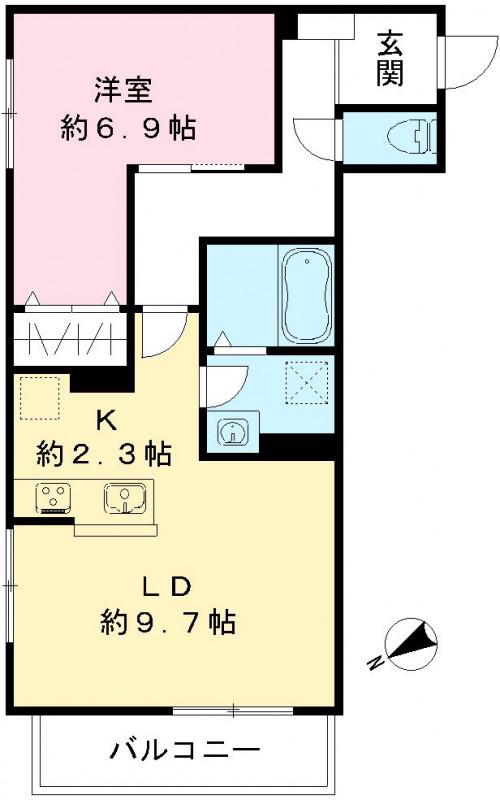ルリエ目黒中央町(1LDK/1階)の間取り写真
