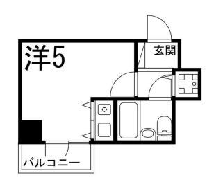 朝日プラザサウスコア姫路(ワンルーム/6階)の間取り写真