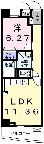 プレイン ステージ(1LDK/5階)の間取り写真