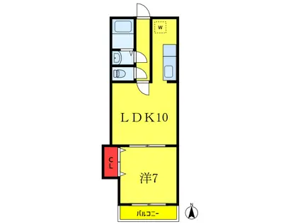 ウィンベル巣鴨(1LDK/1階)の間取り写真