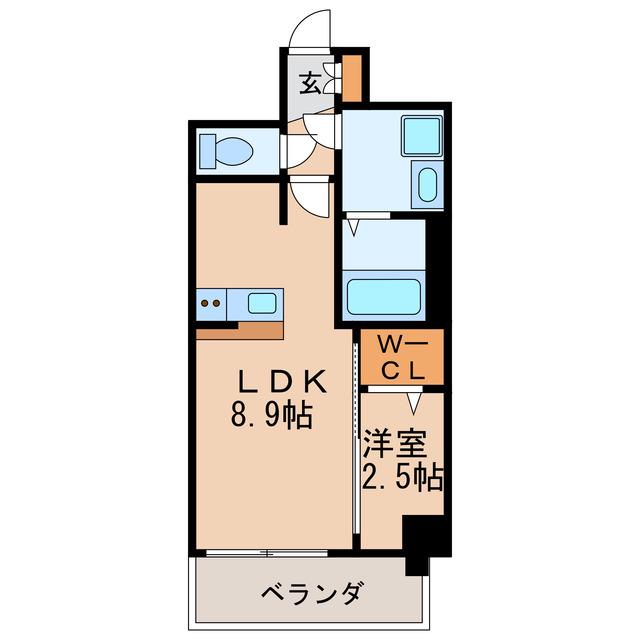 エスリード ザ・レガリア新栄PREMIER(1LDK/6階)の間取り写真