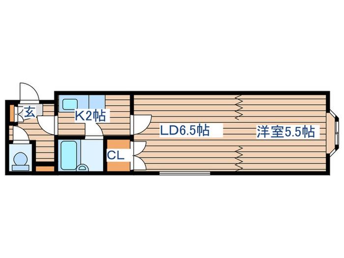 SEKI BLD(1LDK/2階)の間取り写真