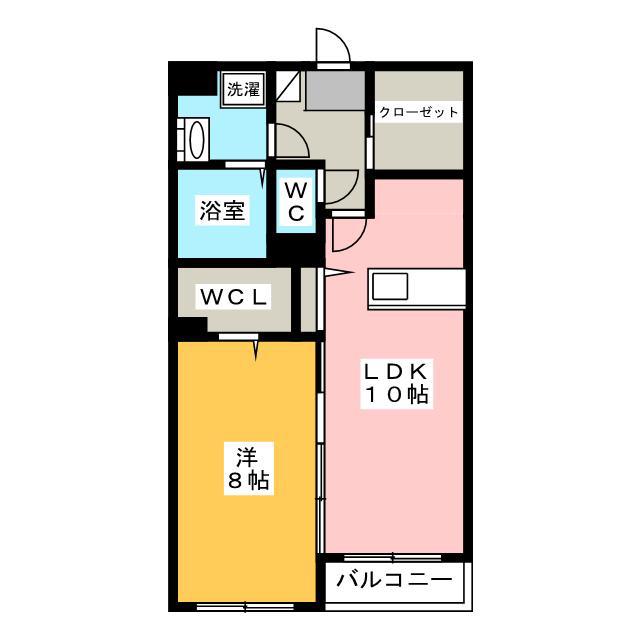 クレセール(1LDK/2階)の間取り写真