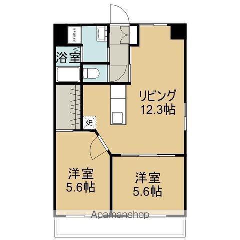 アテンザ鴨池(2LDK/3階)の間取り写真