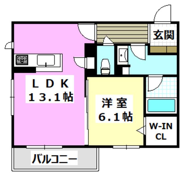 SHAMAISON LA VERDURE(1LDK/3階)の間取り写真