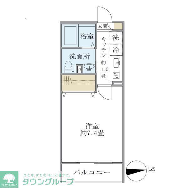 エルスタンザ綾瀬1丁目(1K/2階)の間取り写真