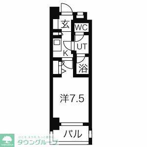 MELIV鶴舞(1K/14階)の間取り写真