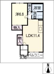 アルモニー・アイ(1LDK/1階)の間取り写真