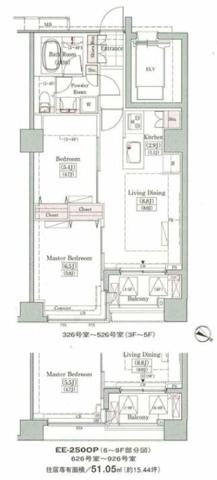 レジディアタワー上池袋(2LDK/2階)の間取り写真