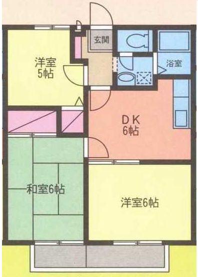 サンヴィレッジみつわ台D棟(3DK/1階)の間取り写真
