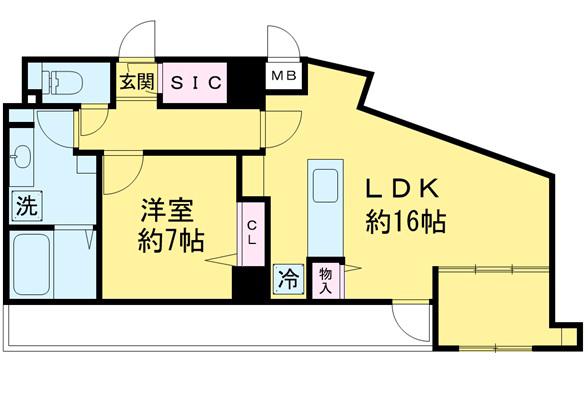 LUMIEC NEGISHI(2LDK/9階)の間取り写真