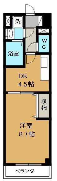 阪急京都線 西京極駅 徒歩3分 3階建 築25年(1DK/2階)の間取り写真
