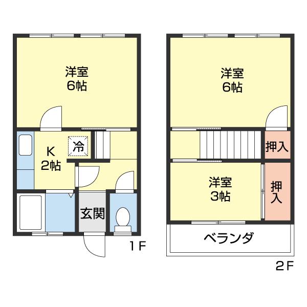 ルピナスミナト(3K/1階)の間取り写真