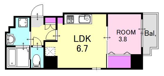 KATAYAMABLDG25(1LDK/4階)の間取り写真