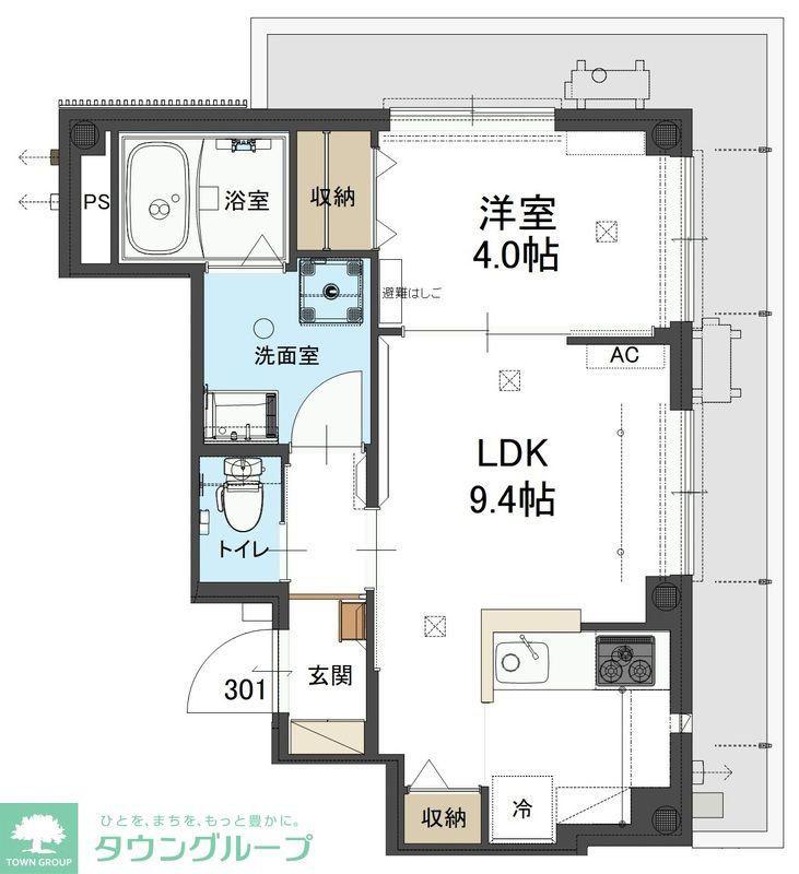 JUNK LAND(1LDK/3階)の間取り写真