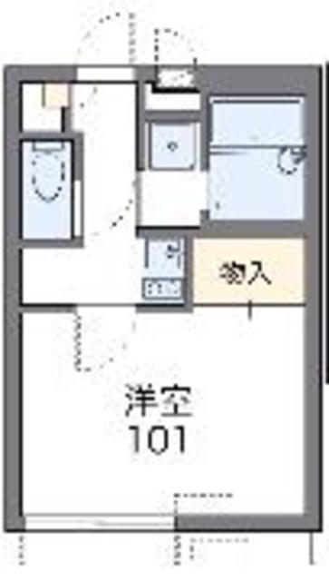 レオパレス虹(1K/1階)の間取り写真