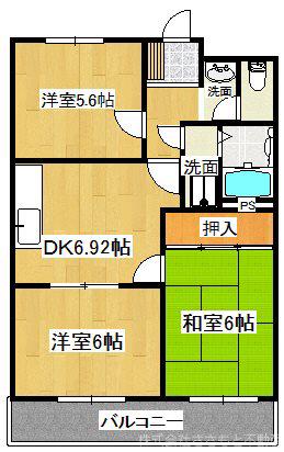 小鳩マンション(3DK/1階)の間取り写真