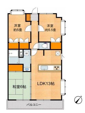 ジュエールマンション(3LDK/2階)の間取り写真