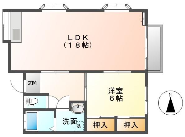 ファミーユB(2LDK/1階)の間取り写真