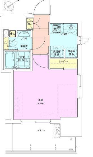 門前仲町レジデンス六番館(1K/3階)の間取り写真