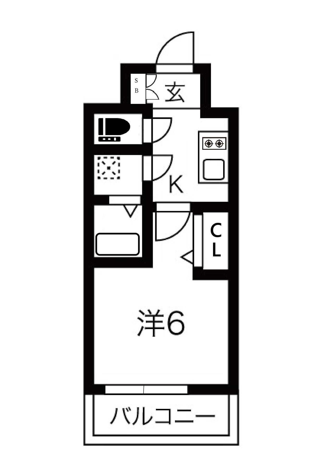 エスリードレジデンス大阪福島フロント(1K/4階)の間取り写真
